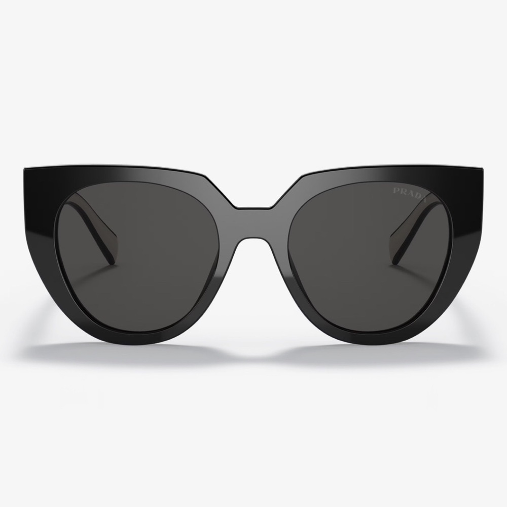 Prada 52mm Cat Eye Sunglasses Black Talc Grey White Sunnies Authenticated - Picture 4 of 12